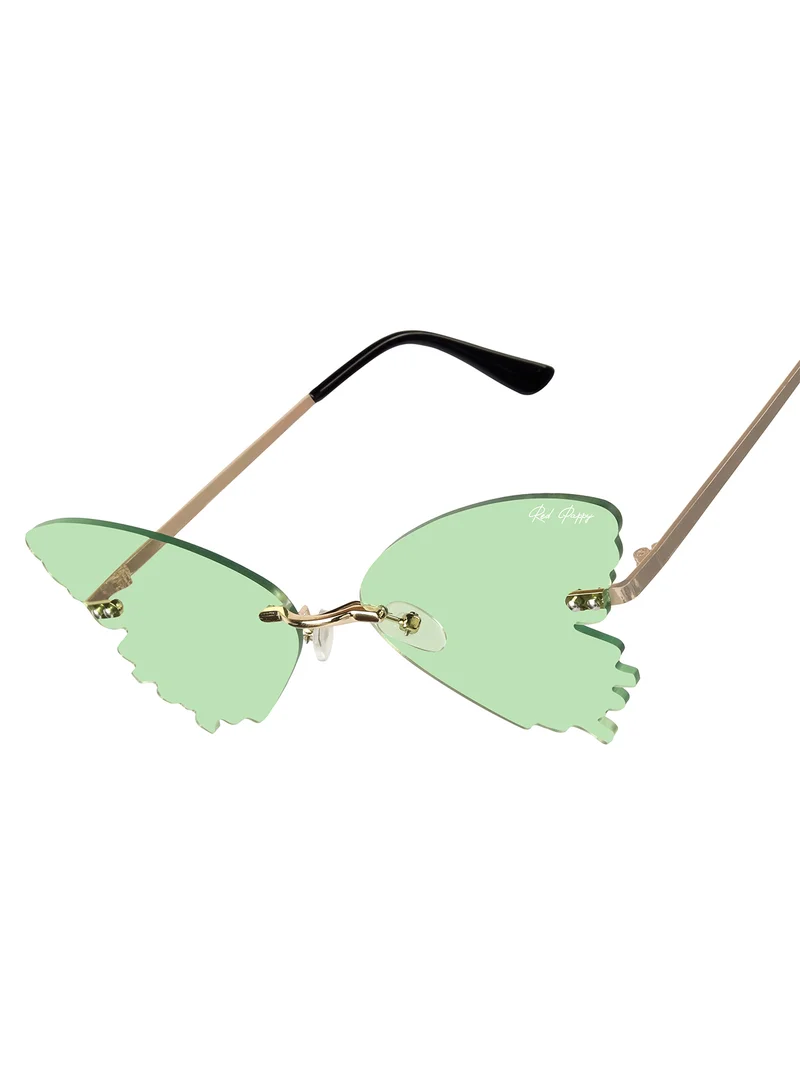 Woggles Strobe Light Green Butterfly Sunglasses