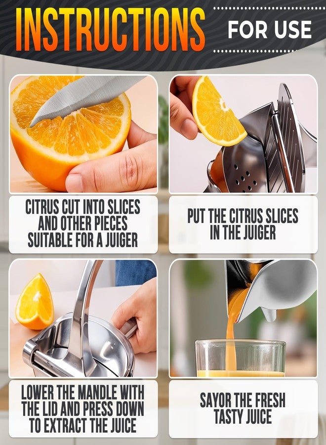LEGLO Hand Juicer Squeezer - Aluminum Lemon Squeezer for Effortless Juice Extraction - Manual Hand Press Juicer for Lemon, Orange, Lime, Grapefruit & Pomegranate, Durable Ergonomic Handle, Easy Clean Design - Image 5