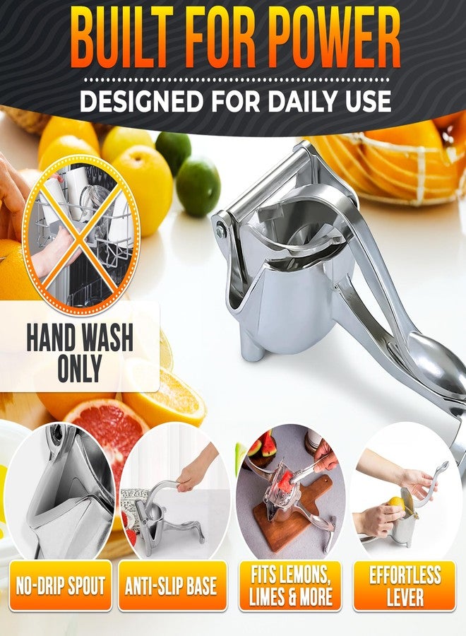 LEGLO Hand Juicer Squeezer - Aluminum Lemon Squeezer for Effortless Juice Extraction - Manual Hand Press Juicer for Lemon, Orange, Lime, Grapefruit & Pomegranate, Durable Ergonomic Handle, Easy Clean Design - Image 4