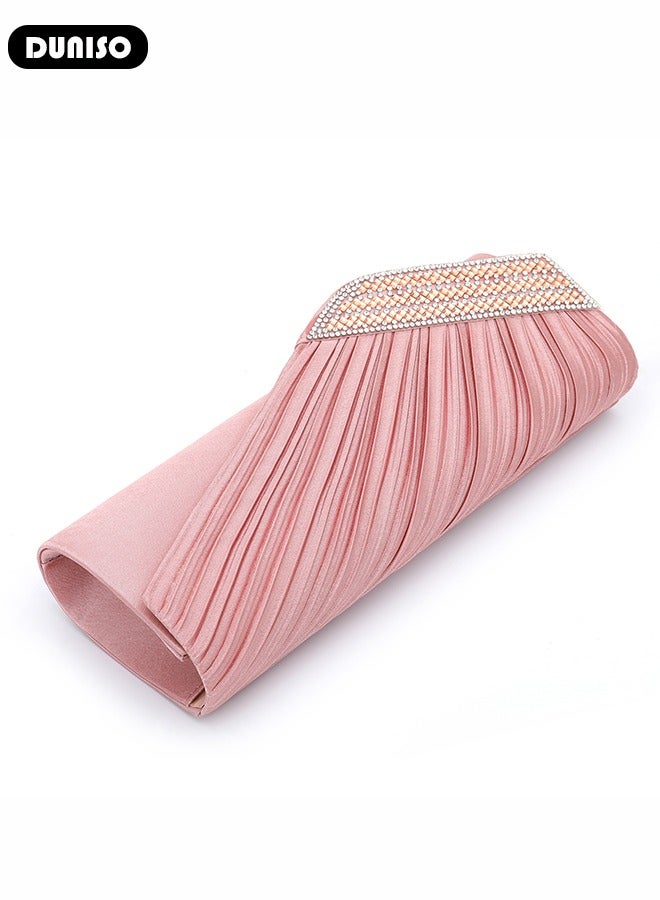 DUNISO Diamond Evening Bag for Women Ladies Clutch Purse Sparkling Envelope Evening Bag Chain Purse Formal Cocktail Party Handbag Dress Bride Wedding Prom Party  - Image 5