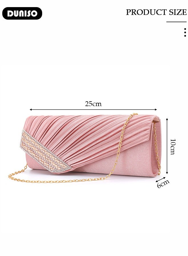 DUNISO Diamond Evening Bag for Women Ladies Clutch Purse Sparkling Envelope Evening Bag Chain Purse Formal Cocktail Party Handbag Dress Bride Wedding Prom Party  - Image 2