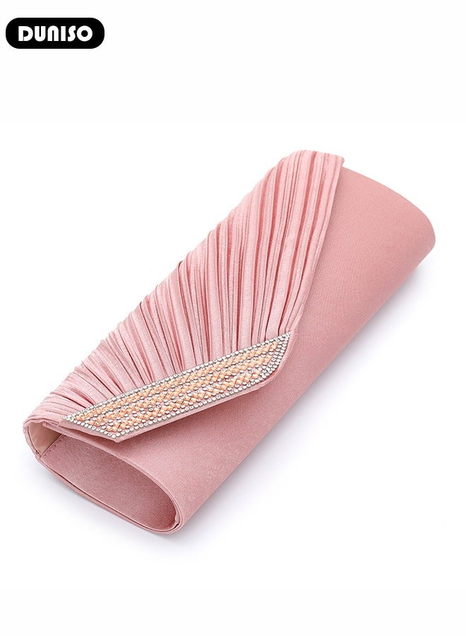 DUNISO Diamond Evening Bag for Women Ladies Clutch Purse Sparkling Envelope Evening Bag Chain Purse Formal Cocktail Party Handbag Dress Bride Wedding Prom Party  - Image 4