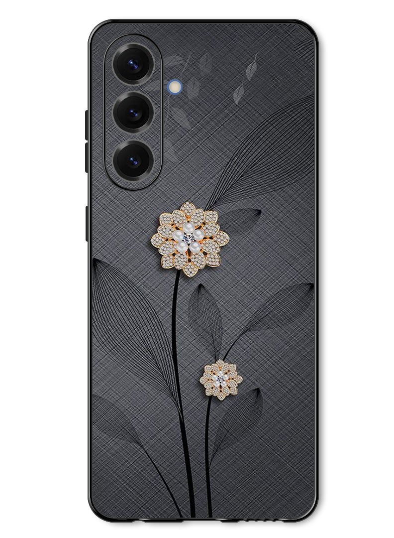 Theodor Case Compatible with Samsung Galaxy A57 Protection Shockproof Bumper Cover Diamond Flowers - Image 1
