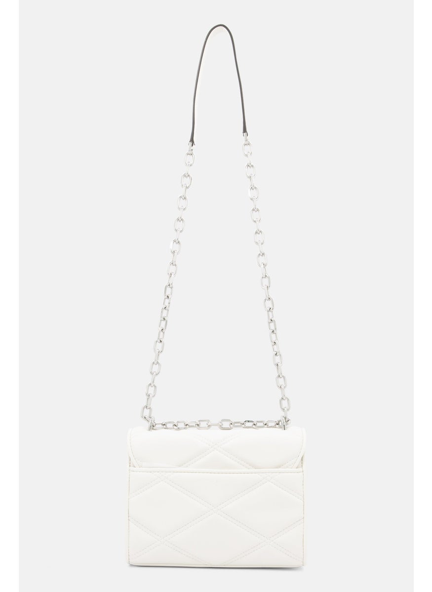 Michael Kors - Women Quilted Cross Body Bag 18 H x 24 L x 8 W cm, Off White - Image 1