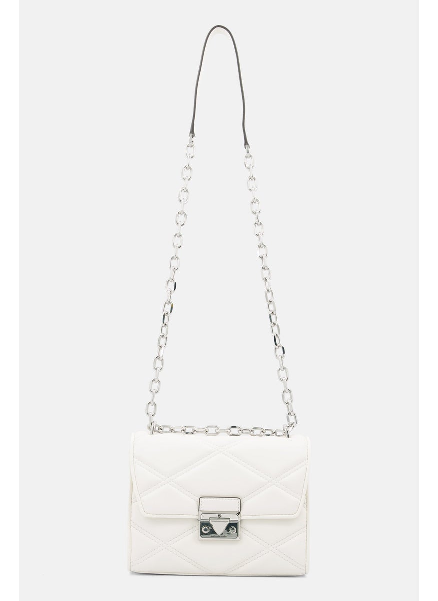 Michael Kors - Women Quilted Cross Body Bag 18 H x 24 L x 8 W cm, Off White - Image 1