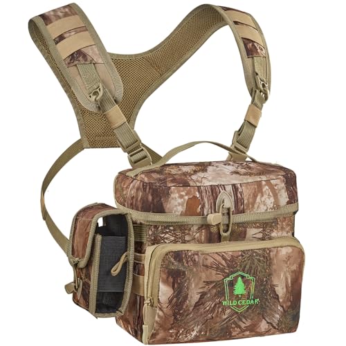 Wild Cedar Binocular Harness Chest Pack with Rangefinder Pouch Bino Harness with Rain Cover for Hunting - Image 1
