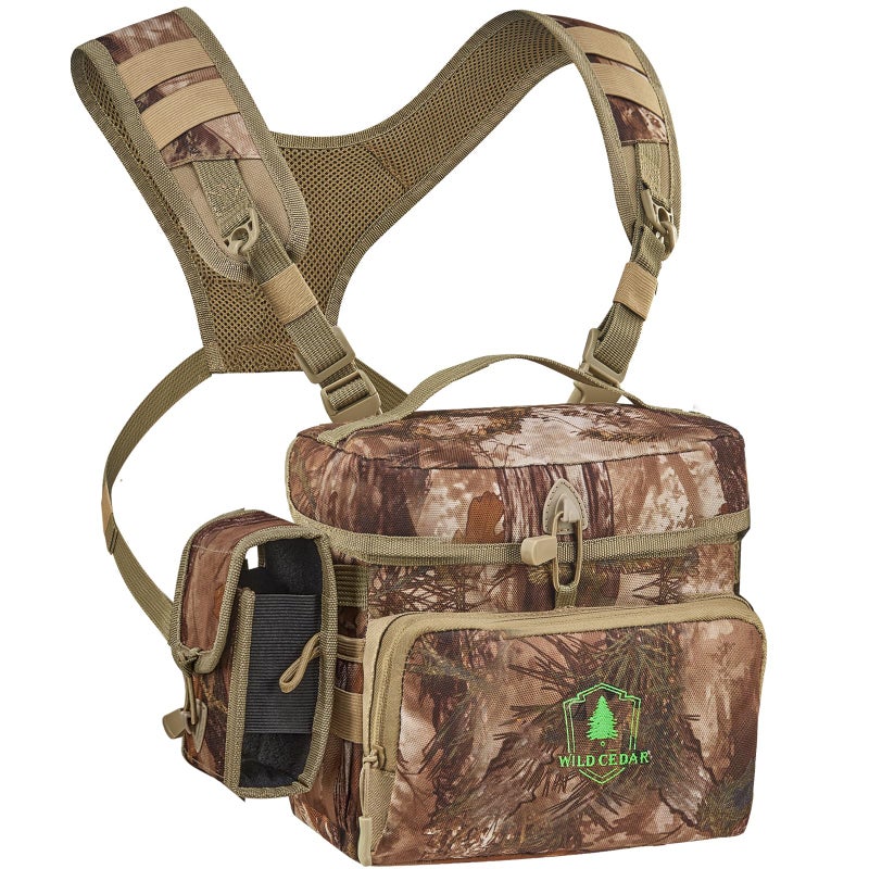 Wild Cedar Binocular Harness Chest Pack with Rangefinder Pouch Bino Harness with Rain Cover for Hunting - Image 2