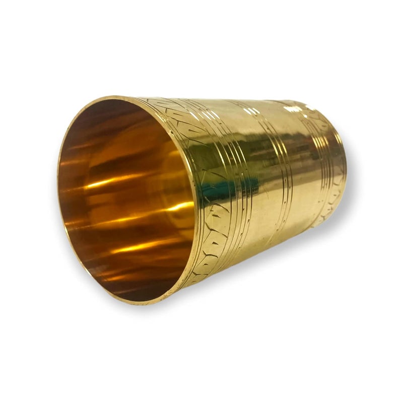 SK Metals SK ميتالز قياس الأرز من النحاس - وعاء تقليدي لقياس الأرز والحبوب - لون ذهبي - سهل الصيانة - متين - 10 LWt 600 GR - Image 2