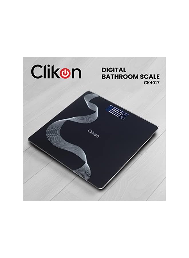 Clikon - Tempered Glass Digital Bathroom Scale, Automatic On/Off Zero Operation, Overload & Low Battery Indicator - CK4017 - Image 3