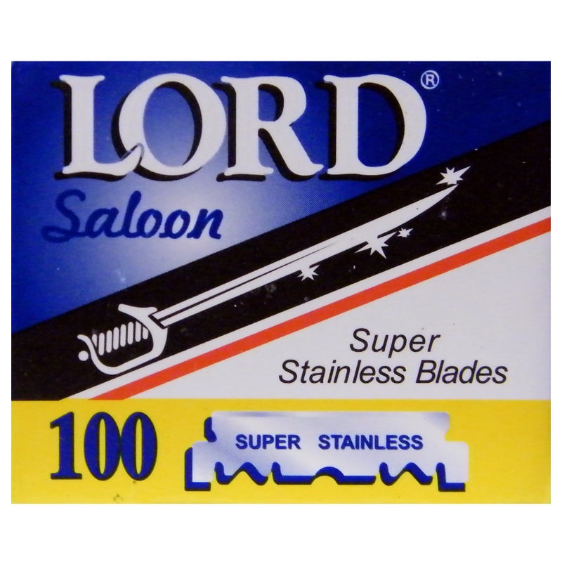 Lord 100 Lord Razor Blades Super Stainless Single Edge for Barbers 