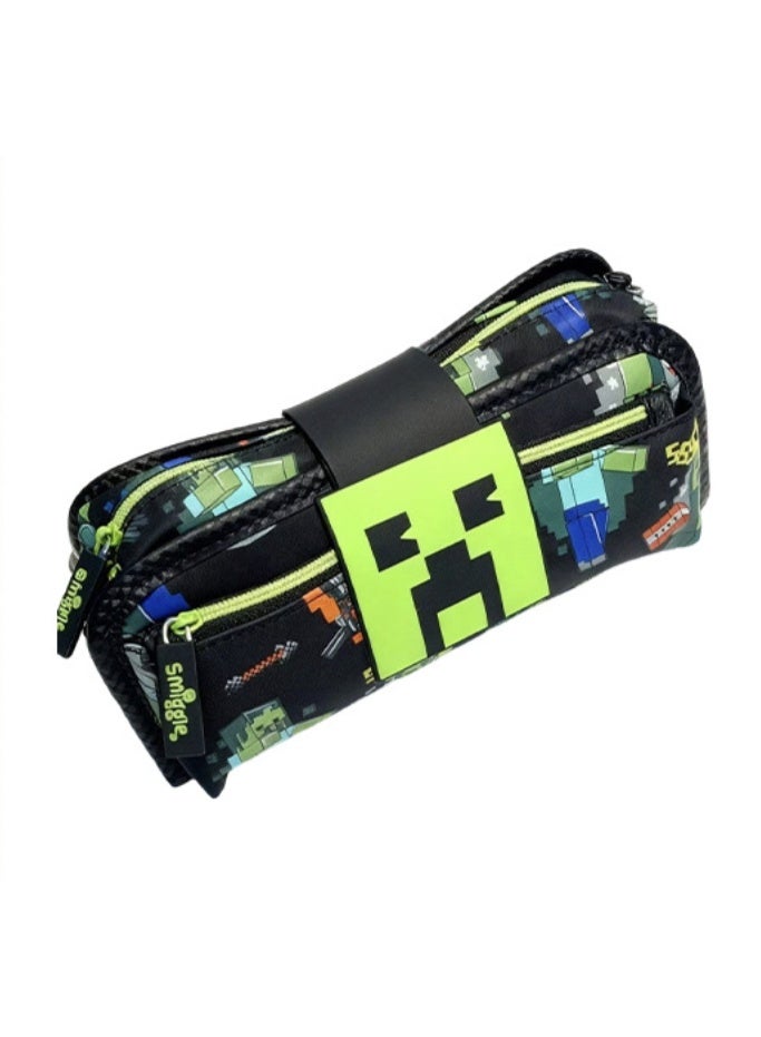 Smiggle x Minecraft Creeper Print Zipper Pencil Case - Image 1