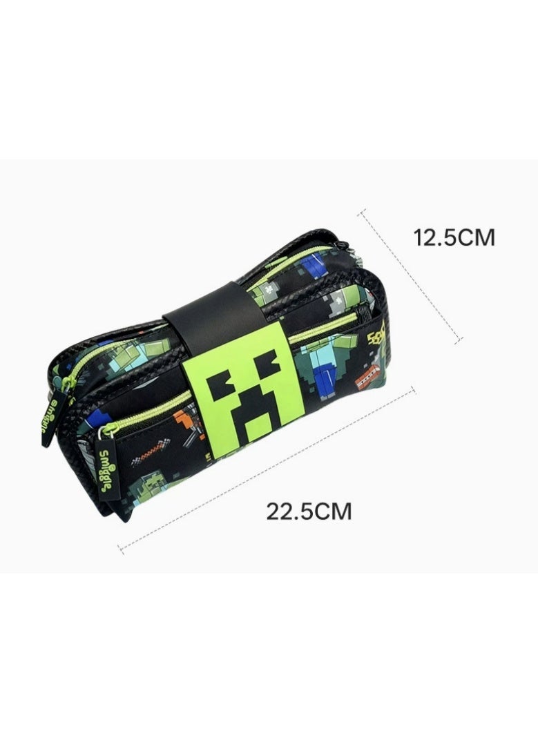 Smiggle x Minecraft Creeper Print Zipper Pencil Case - Image 3