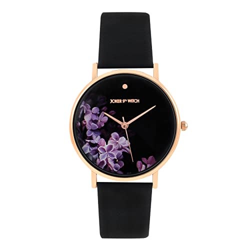 Joker & Witch Women Analogue Aster 36mm Black Dial 18mm Faux Leather Strap Watch - Image 1