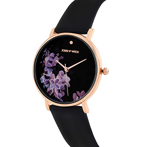 Joker & Witch Women Analogue Aster 36mm Black Dial 18mm Faux Leather Strap Watch - Image 2