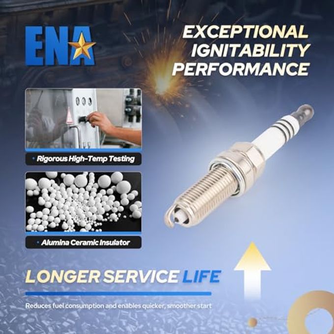 ENA Iridium Spark Plug for 1406 DILKAR7B11 Compatible with Nissan Frontier Altima Maxima 350Z Pathfinder Murano Quest Infiniti Q50 Q70 Hybrid QX60 M35h JX35 EX35 FX35 G25 G35 V6 Set of 6 - Image 3