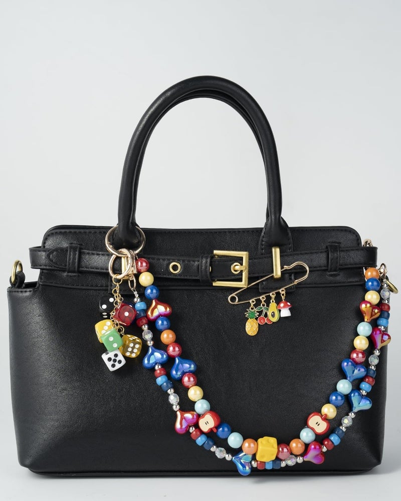 DoDoBeads مجموعة سحر حقائب دو دو بيدز 4 في 1، سحر محفظة أنيق باللون الذهبي مع خرز لؤلؤي، قلادة صدفة، ودبوس أمان، سحر حقيبة يد - Image 4