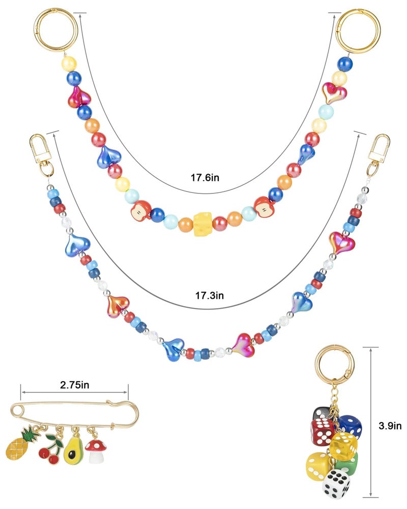 DoDoBeads مجموعة سحر حقائب دو دو بيدز 4 في 1، سحر محفظة أنيق باللون الذهبي مع خرز لؤلؤي، قلادة صدفة، ودبوس أمان، سحر حقيبة يد - Image 2