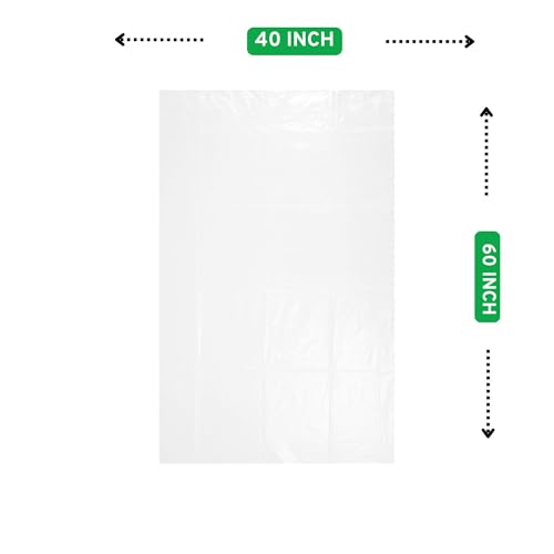VETAS Transparent LDPE Plastic Bags 40x60 Inch, Heavy Duty Waterproof Dustproof Storage Cover for Luggage, Suitcase, Mattress, Trolley, Furniture & Household Items (Pack of 5) - Image 2