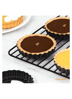 chefmade Round Tart Pan Non-Stick 4 Inch 12Pcs with Removable Loose Bottom  - Image 4