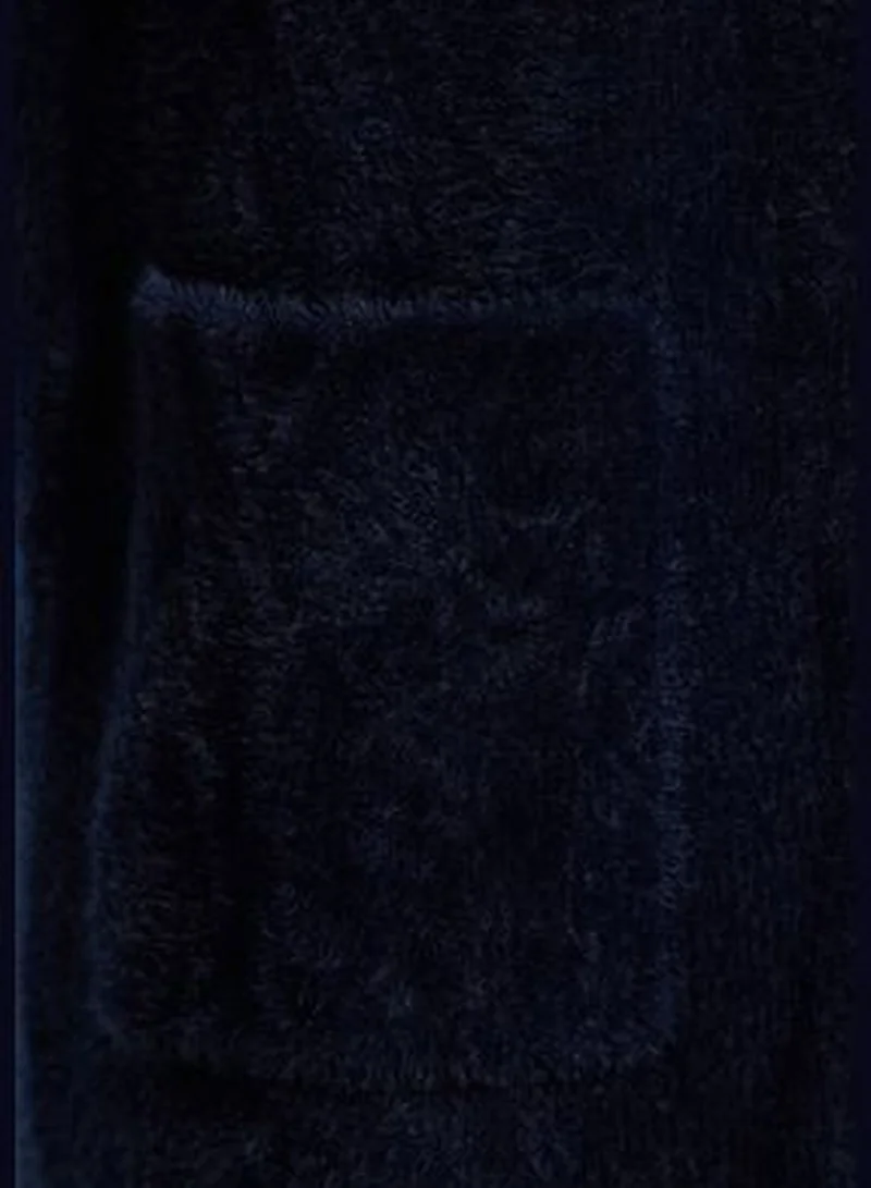 trendyol Navy Blue Jacket-Formal Pile Knitwear Cardigan TWOAW24HI00291