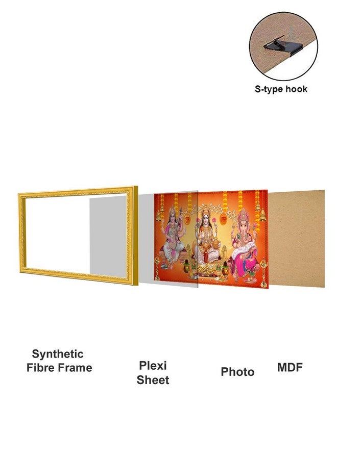 999STORE Goddess Saraswati Mata Lakshmi Mata With Lord Ganesh Photo Painting For Diwali Temple (God8X14022) - Image 5