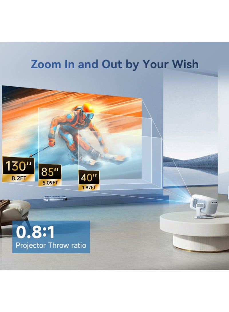 مي فازا [مرخص من Netflix] جهاز عرض عالي الدقة - أصلي 1080 بكسل - يدعم 4K - 200 لومن ANSI - جهاز عرض محمول بشاشة 130 بوصة، ضبط تلقائي للصورة، انحراف عمودي تلقائي، أندرويد 11، واي فاي 5G 6، بلوتوث 5.4 - مسرح منزلي متنقل - متوافق مع أجهزة Android/iOS/Windows/TV Stick/HDMI/USB/وحدة تحكم الألعاب - Image 5