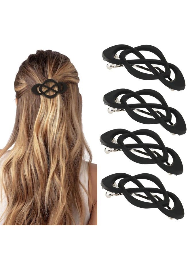 Amariver Black Hair Barrettes for Women 4packs Hair Clips French Hair Barrette Clip for Girls Vintage Hair Clips for Thick Thin Long Short Hair Stylish Hair Accessories for Women Girls - Image 1