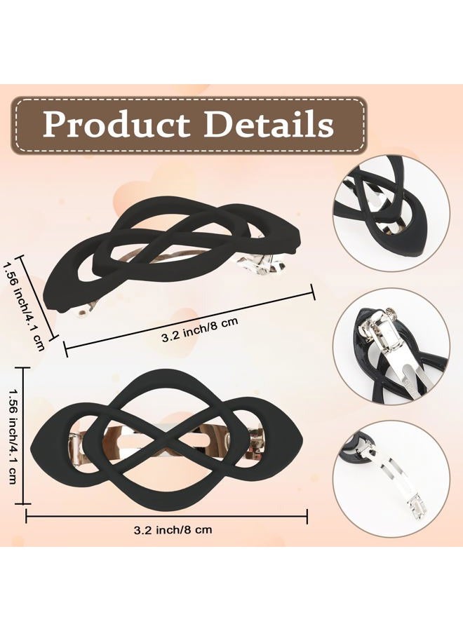 Amariver Black Hair Barrettes for Women 4packs Hair Clips French Hair Barrette Clip for Girls Vintage Hair Clips for Thick Thin Long Short Hair Stylish Hair Accessories for Women Girls - Image 2