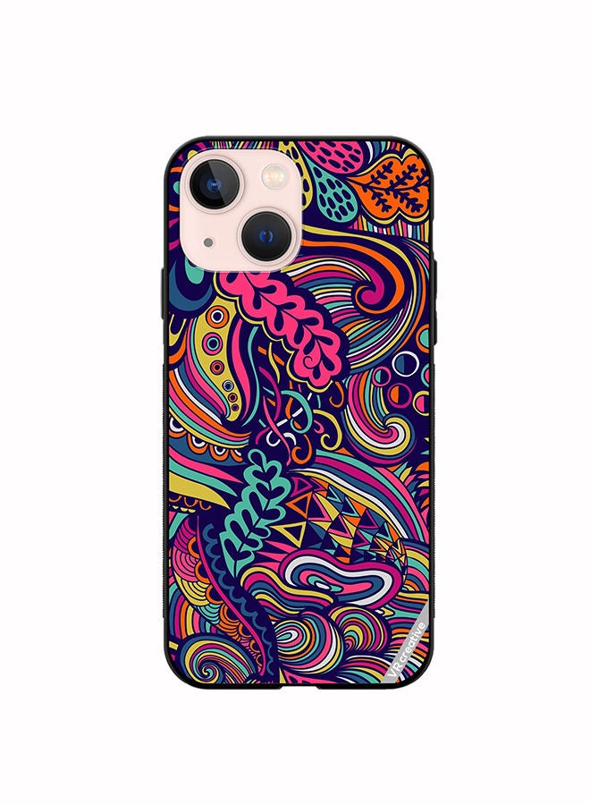 VR CREATIVE Protective Case Cover For Apple iPhone 14 Plus Psychedelic Fabric Design Design Multicolour - Image 1