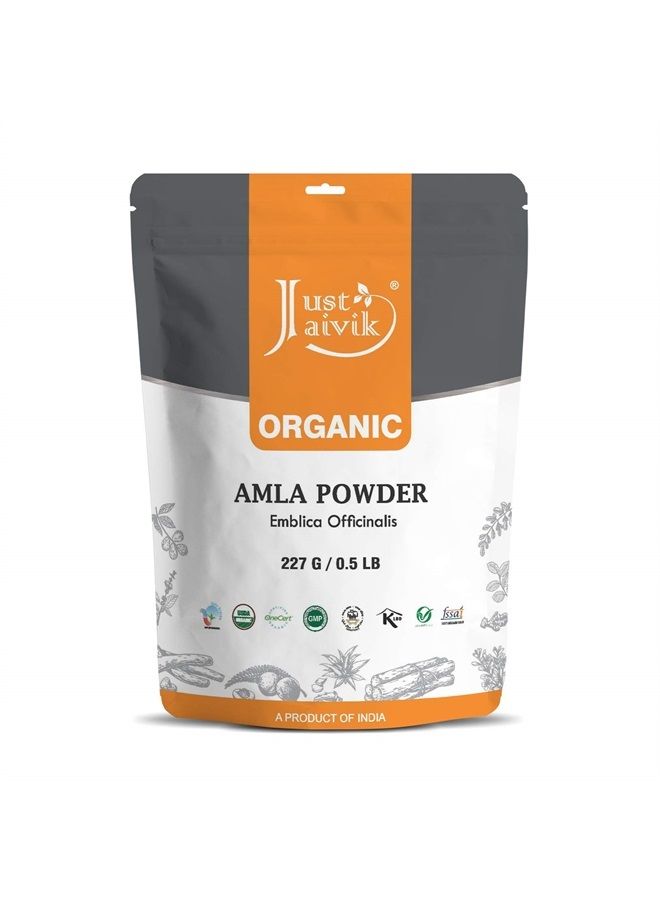 100% Organic Amla Powder - Certified Organic by OneCert Asia, 227 GMS / 1/2 LB Pound / 08 Oz - Indian Gooseberry - Emblica Officinalis - (an USDA Organic Certified Herb)