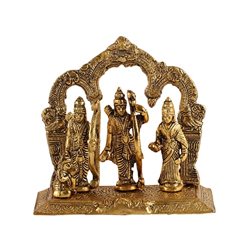HEYEARTH Ram Darbar Idol | Ram Darbar Statue | Ram Darbar Murti for Home | God Idols for Pooja Room | Lord Ram Darbar with Sita Laxman & Hanuman Ji Metal Statues | Home Decor | God Idols for Gifting - Image 3