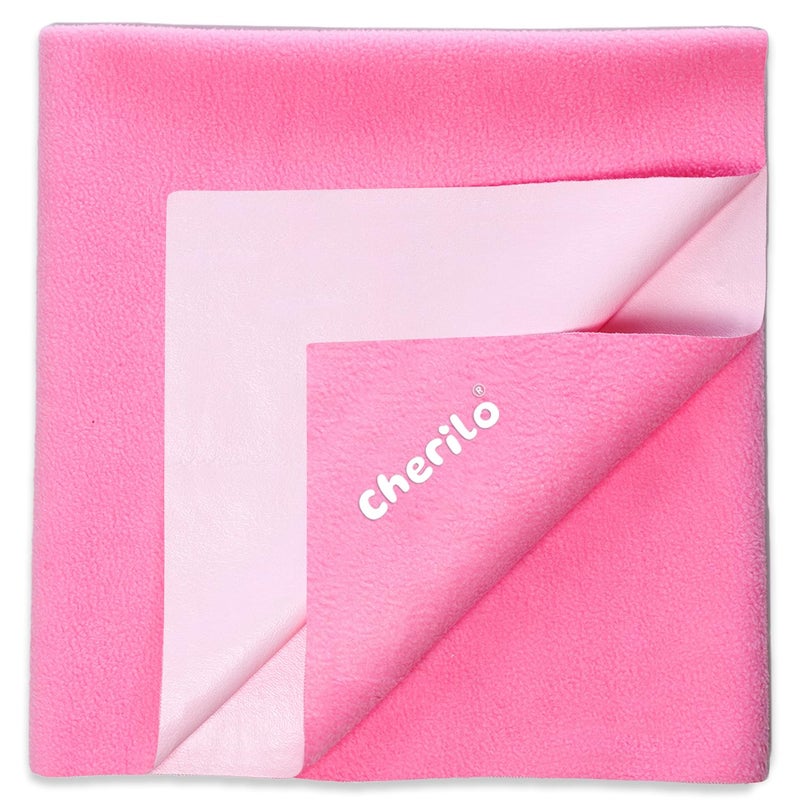 Cherilo Cherilo Quick Dry Waterproof Protector Baby Dry Sheets, Small (50cm X 70cm)| Pink, Pack of 1 - Image 1