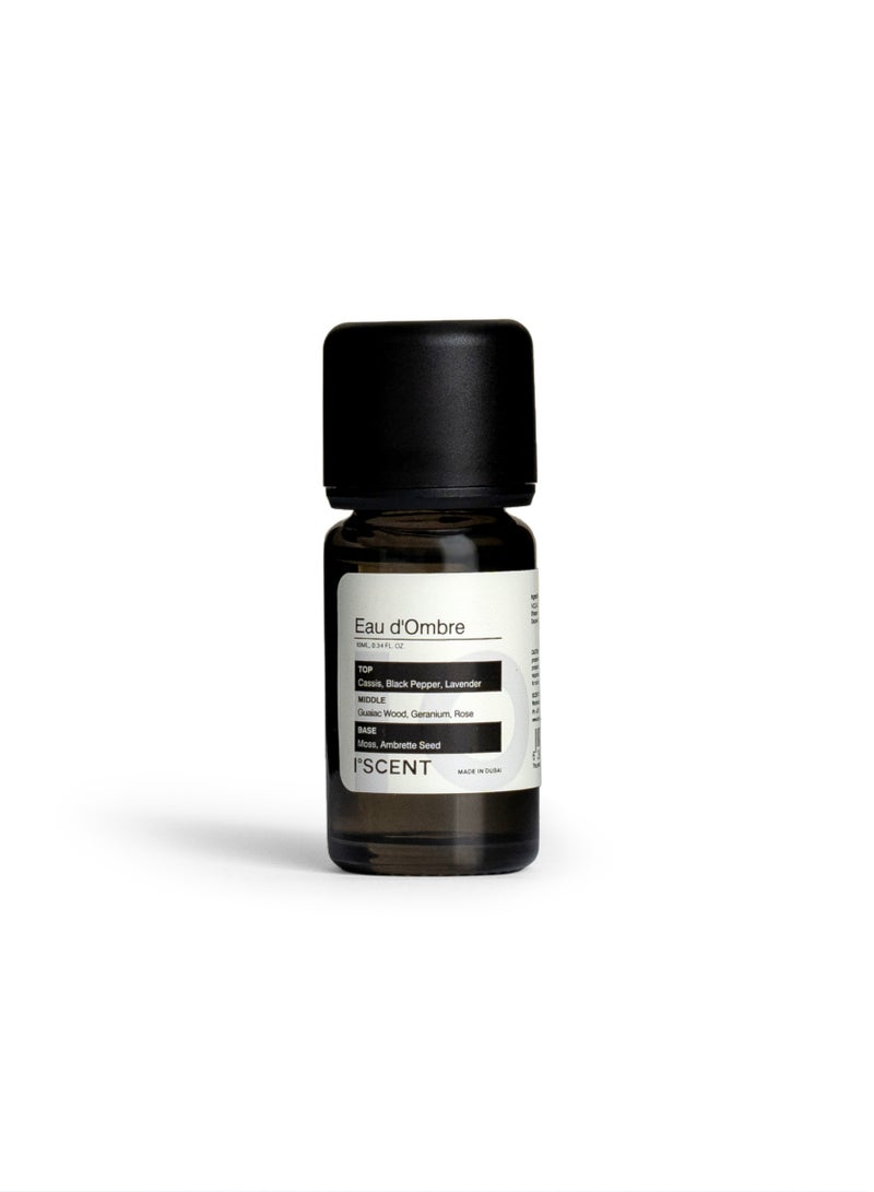 ISCENT | Eau d’Ombre – Fragrance Oil Refill for Ensō Mini Diffuser 10ml | Cassis, Guaiac Wood & Ambrette for Home & Car | Fruity Spice with Warm Woods & Earthy Elegance - Image 1