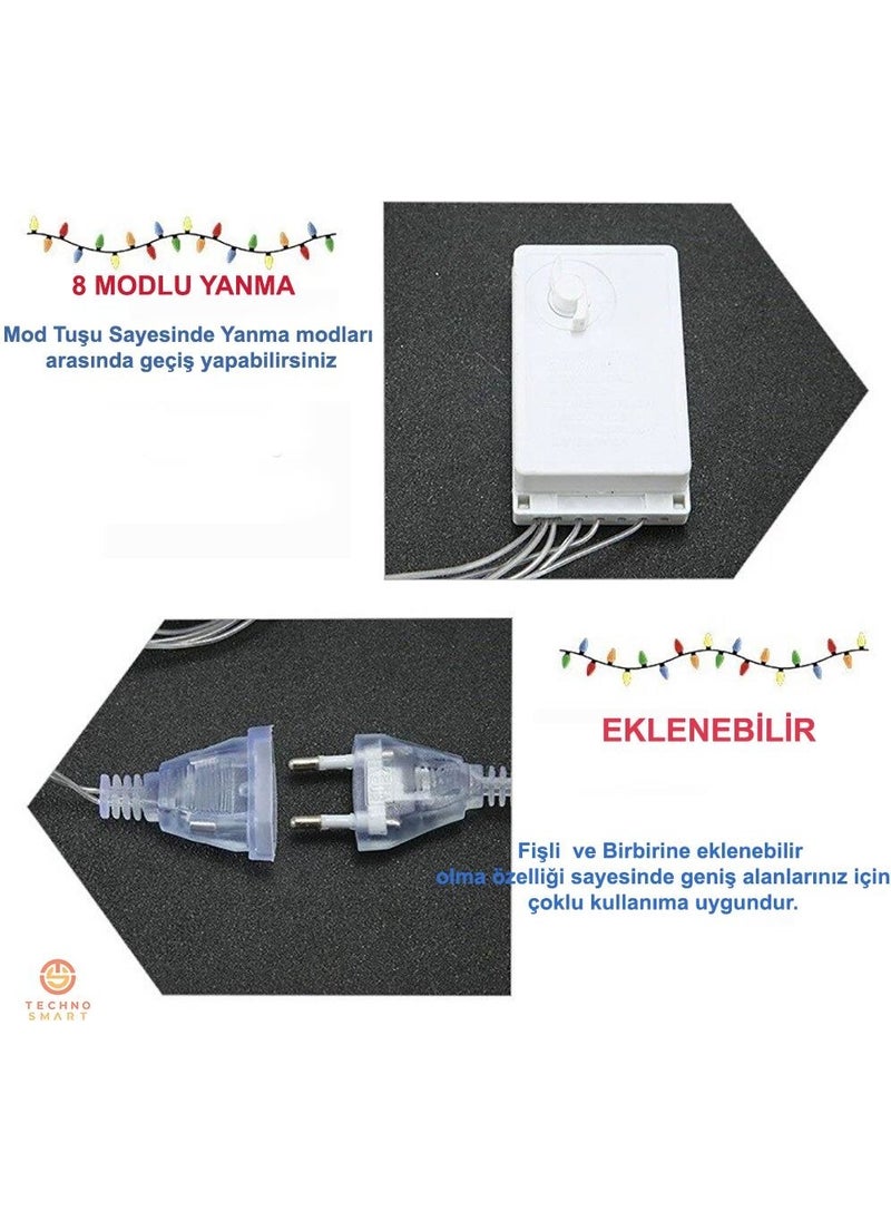 Technosmart Crescent and Star Curtain with LED Light Animation and Addable Plug  - Image 2