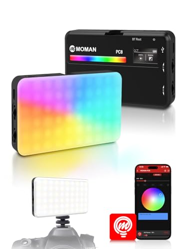 Moman LED Camera Light RGB Video Lights for Photography App Wireless Control 25009000K CRI 95 Long Battery Life Portable Lighting Panel with Cold Shoe Fits for GoPro Sony Canon - Image 1