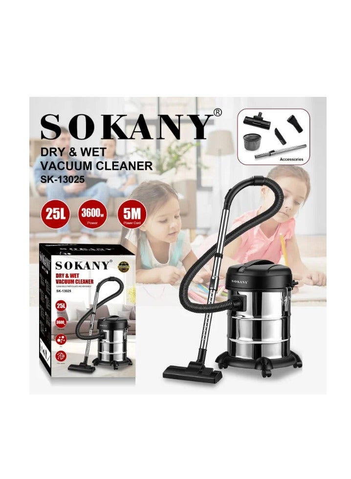 سوكاني SK-13025 مكنسه سوكانى برميل اتربه+مياه 25لتر 3600وات  - Image 2