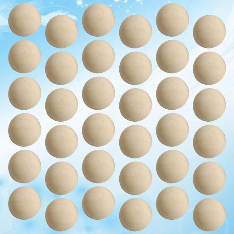 50pcs Unfinished Half Wooden Balls, Mini Hemisphere Split Wood Ball for DIY Projects, Kids Supplies, Light Yellow, 0.98 Inch (25mm) - Image 3