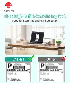 phomemo 241-BT Bluetooth Thermal Label Printer, 4X6" Wireless Shipping Label Printer for Small Business, Label Printer for Shipping Packages, Compatible with iPhone, Android  (Green)  - Image 4