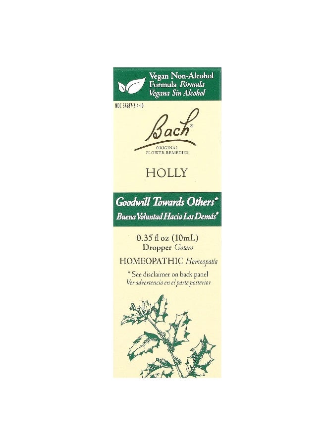 Bach باخ، العلاجات الزهرية الأصلية، هولي، 0.35 أونصة سائلة (10 مل) - Image 1