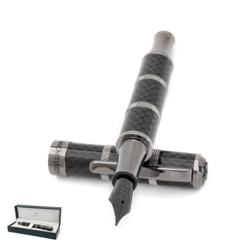 Monteverde USA Regatta Sport Full Carbon Fountain Pen in Black - Extra Fine Nib, Carbon Fiber and Gunmetal Pen, Refillable, Premium Gift - Image 1