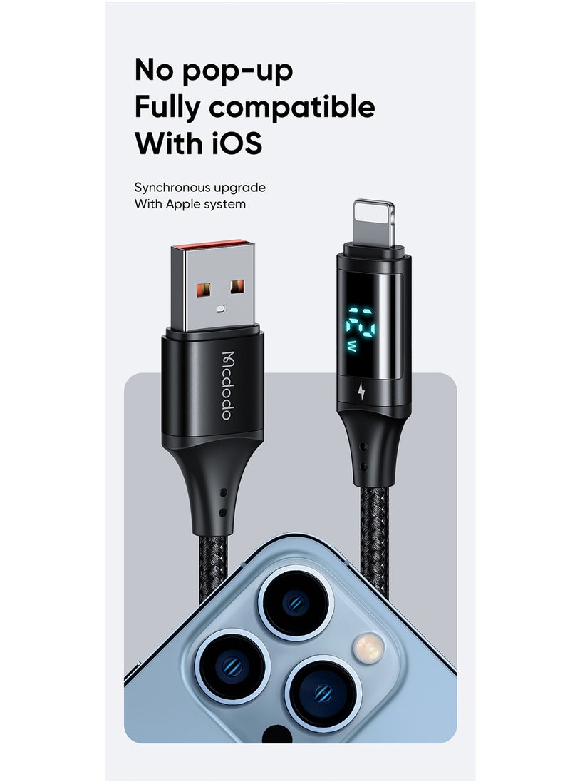 MCDODO CA-1060 Lightning 1.2M Digital Display Fast Charging Data Cable Black