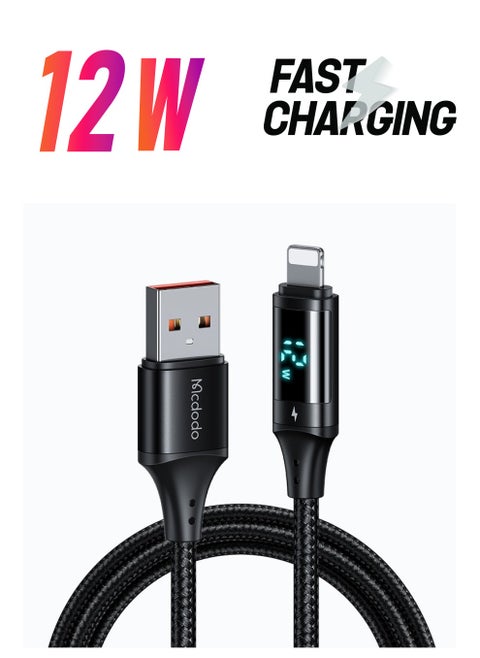 MCDODO CA-1060 Lightning 1.2M Digital Display Fast Charging Data Cable Black