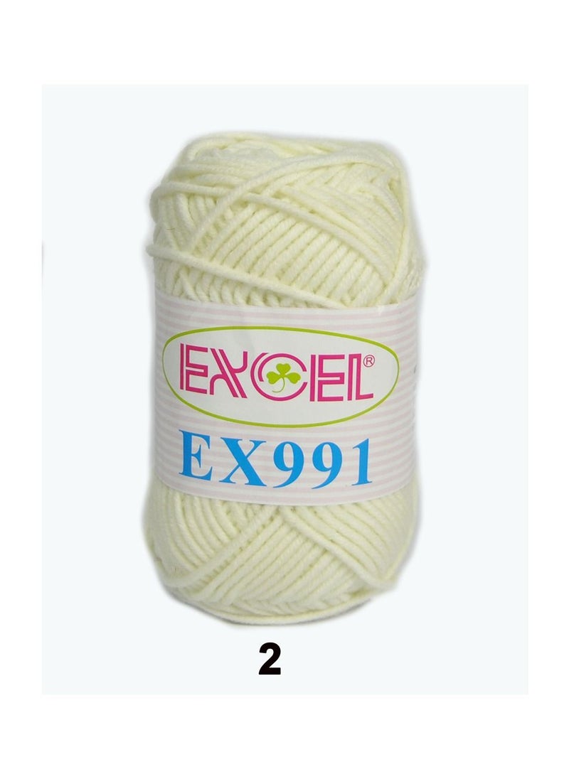Excel - Crochet EX991 Yarn 02 Cream - Image 1