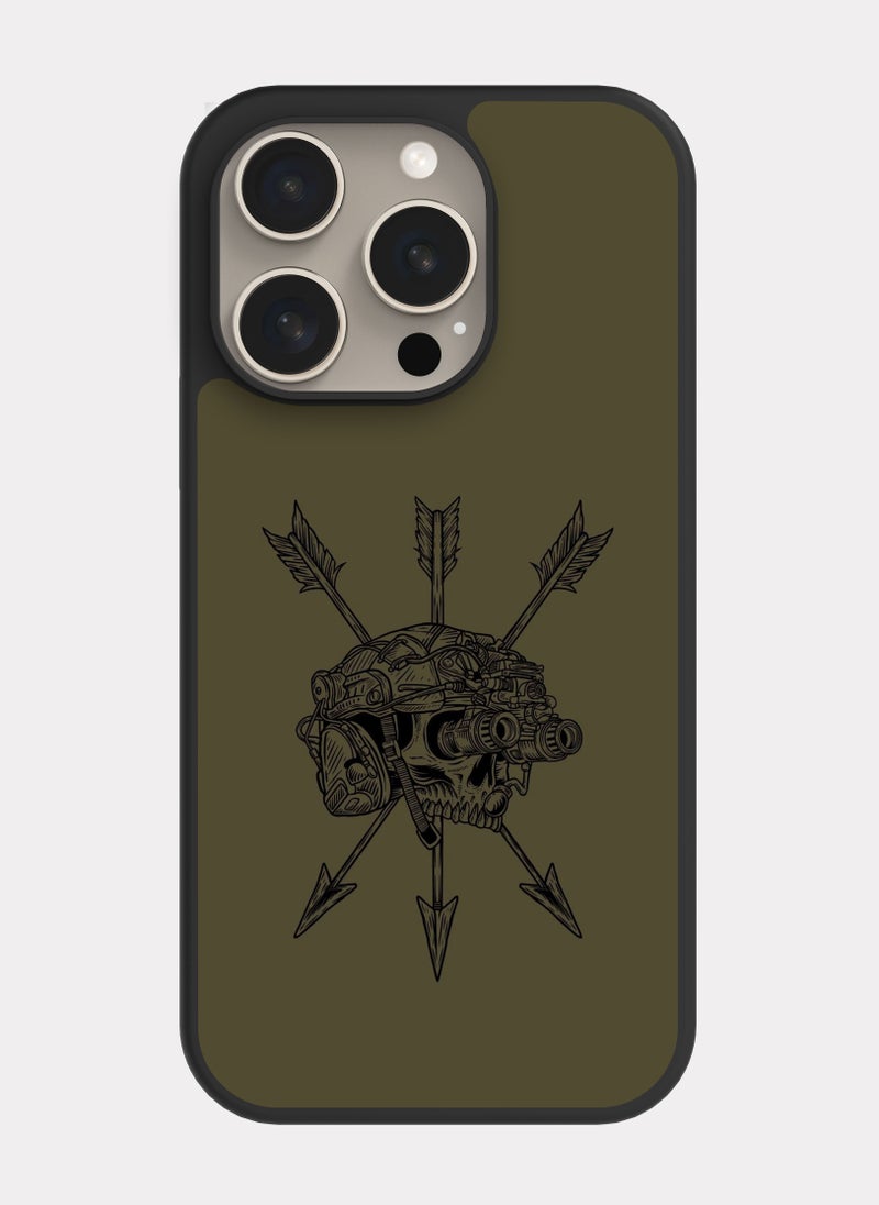 PXLAAT iPhone 15 Pro case cover Soldier Skull - Image 1