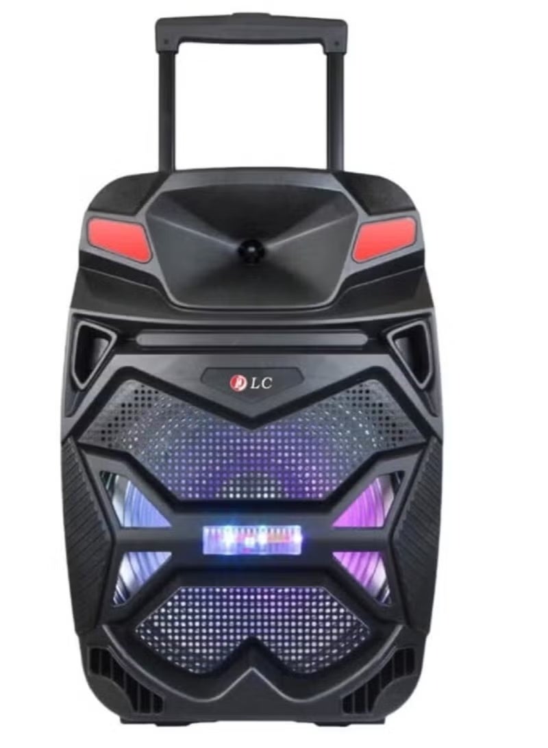 LC Hi-Fi Colorful Atmosphere Lights Trolley Speaker with Bluetooth FM USB TF AUX Microphone and Remote - Image 1