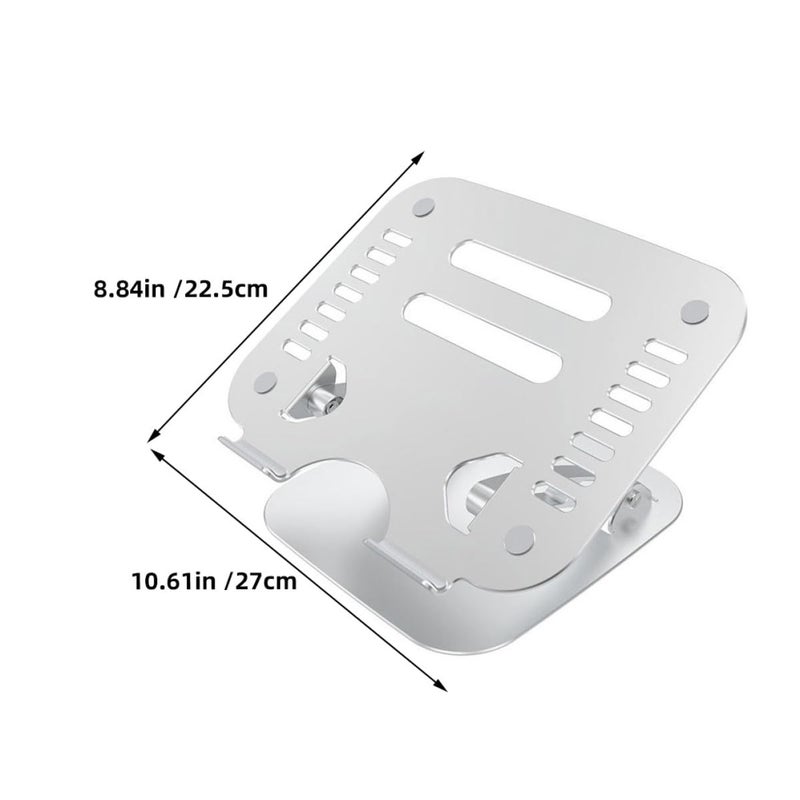 Aluminum Alloy Foldable Laptop Stand Adjustable Portable Cooling Riser Silver - Image 3