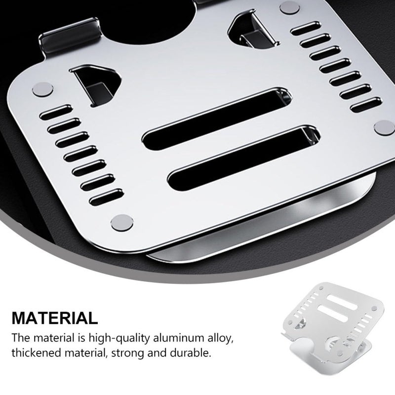 Aluminum Alloy Foldable Laptop Stand Adjustable Portable Cooling Riser Silver - Image 5