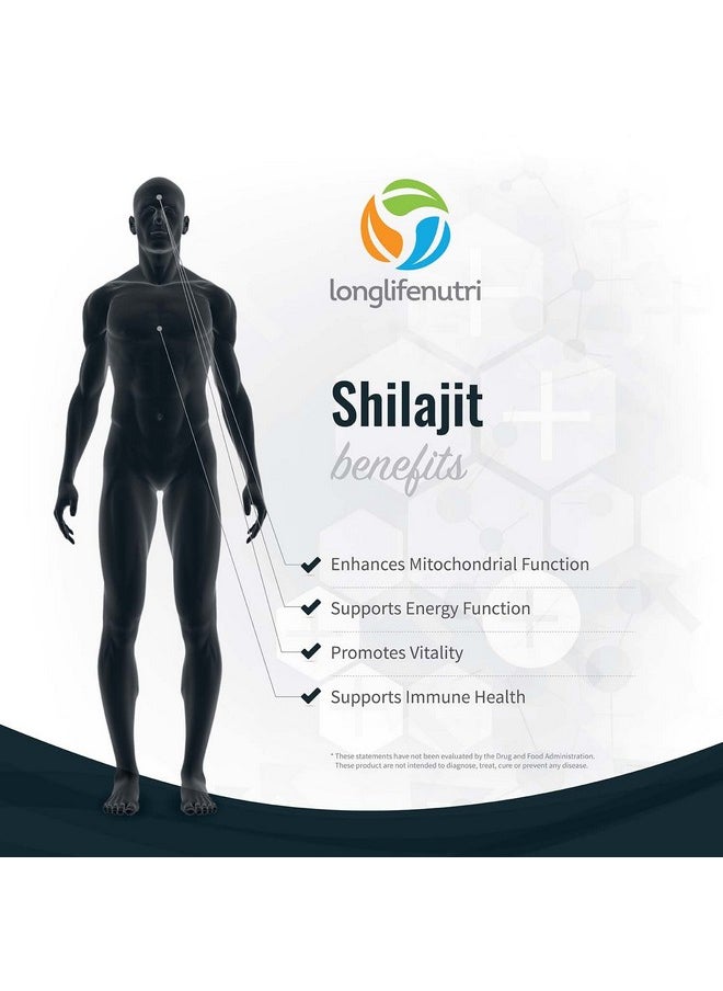 LongLifeNutri Shilajit Capsules 500Mg 120 Vegetarian Pills  Original Fulvic Acid Extract Supplement  Supports Energy Production And Mitochondrial Function  Natural Himalayan Pure Powder Complex  Ayurvedic Herb  - Image 5
