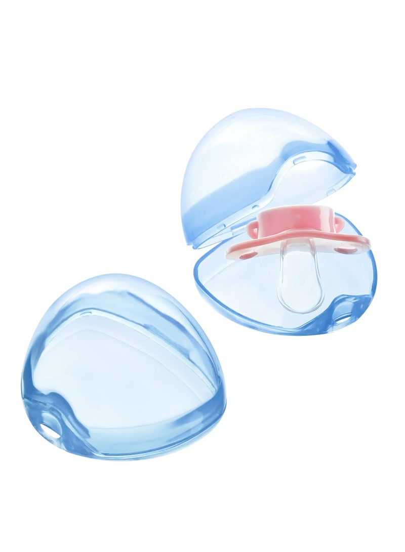 Loquat 6 Pack Pacifier Case, Pacifier Holder Case, Pacifier Container for Travel, Transparent Blue, - Image 2