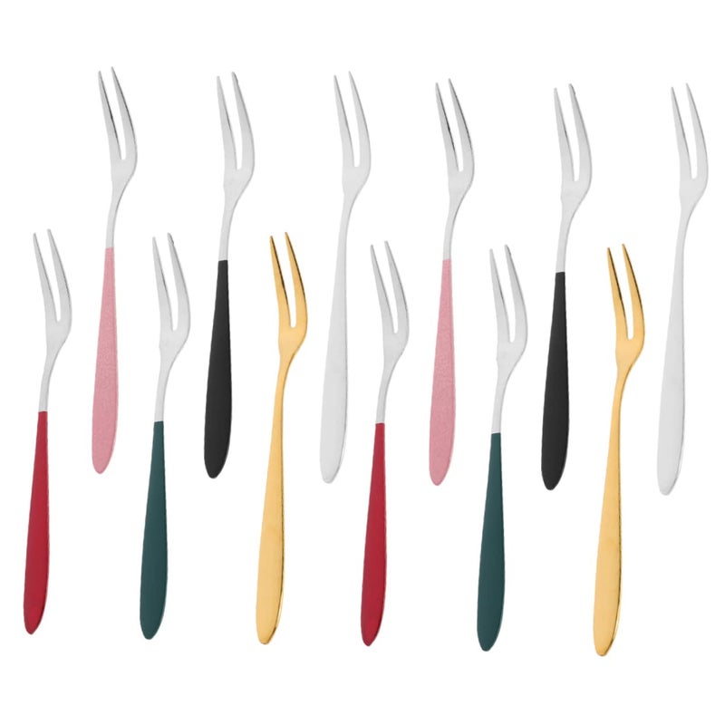 Stainless Steel Mini Fruit Forks 12 Pcs Appetizer Picks For Home And Restaurant - Image 2
